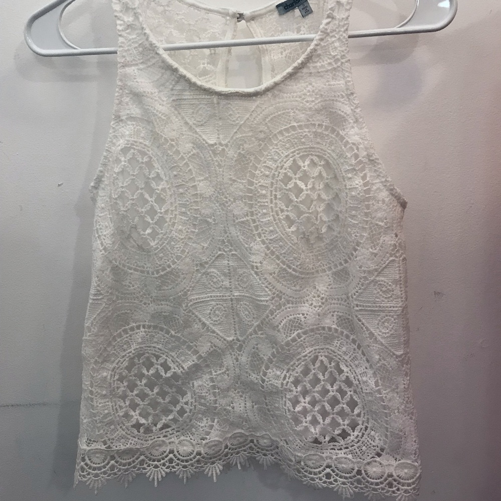 White Floral Printed Tank Top | Small | NWOT